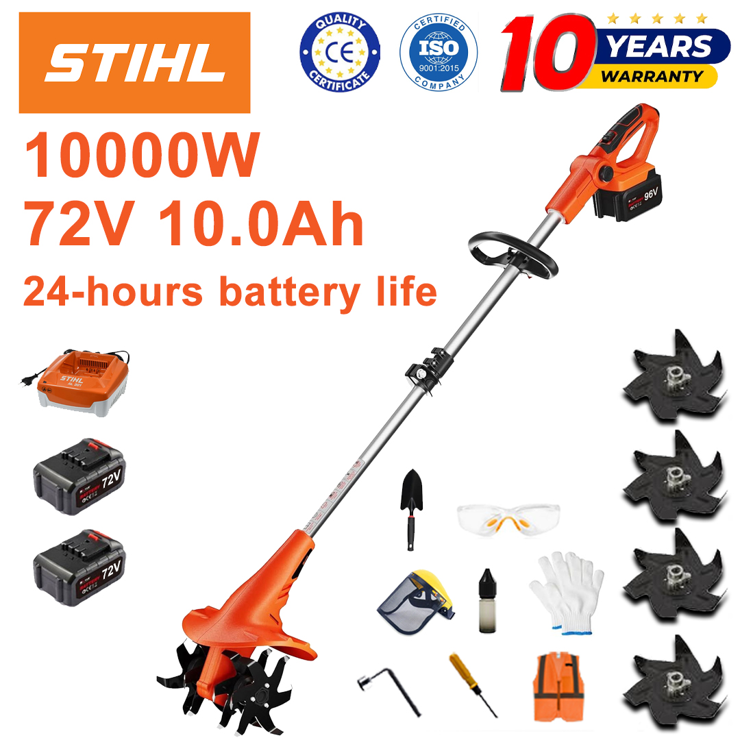 (Durata de viață a bateriei 24 de ore) Plug de 10000W + baterie litiu 72V 10.0Ah * 2 + încărcător rapid * 1 + lopată * 1 + lamă plug * 4 + diverse accesorii