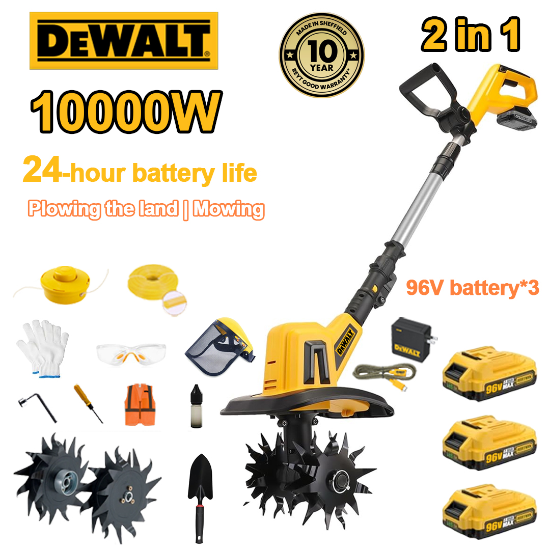 (24 ore de viață a bateriei) plug 10000 W + baterie litiu 96 V * 3 + încărcător rapid * 1 + lopată * 1 + lamă plug * 4 + disc de cositor * 1 + frânghie pentru cositoare * 1 + diverse accesorii
